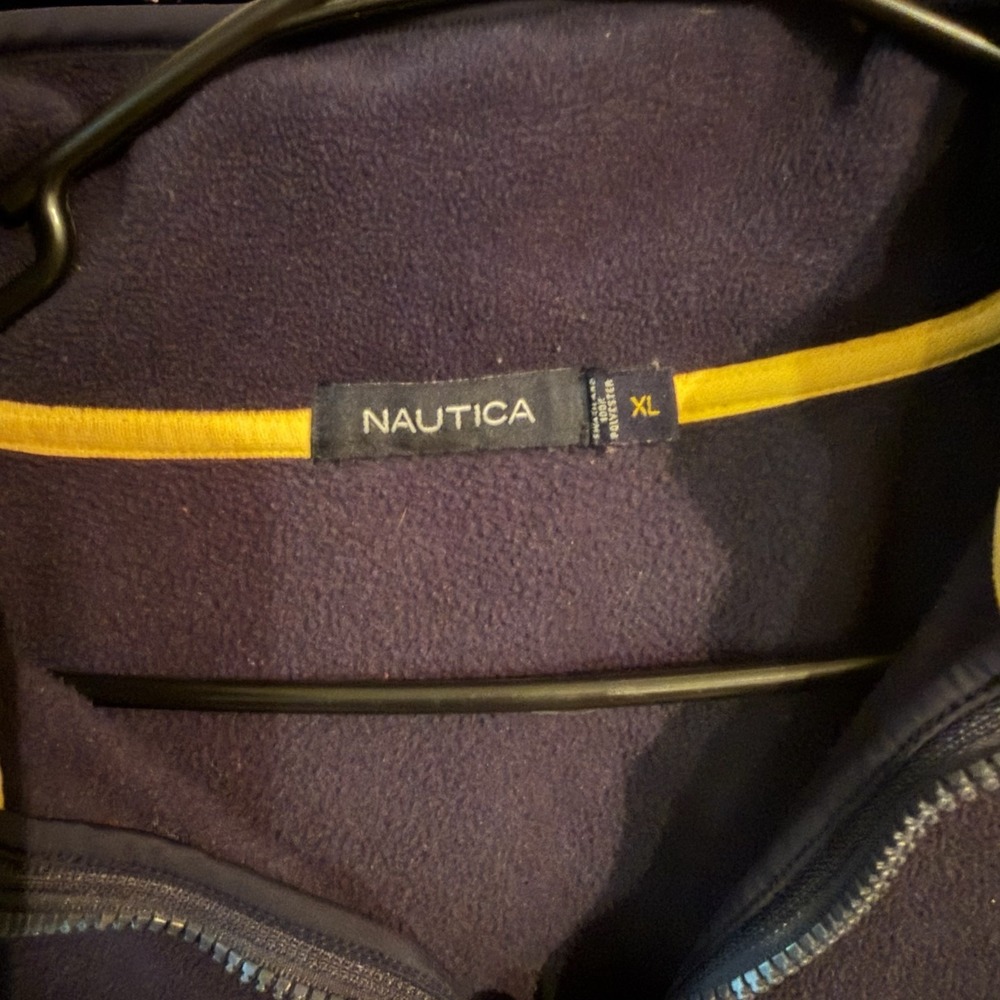 Nautica Men's XL Blue Fleece Pullover Jacket 1/4 Zip Long Sleeve Pre-owned - Picture 4 of 4